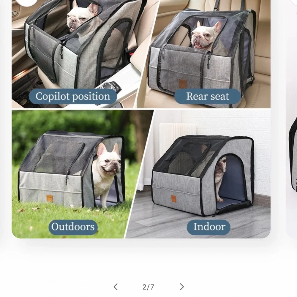 Frenchie Car Seat Cover Folding Hammock Travel Cage for Safe Travels